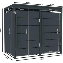 Estexo Mülltonnenbox 60 x 111 cm grau