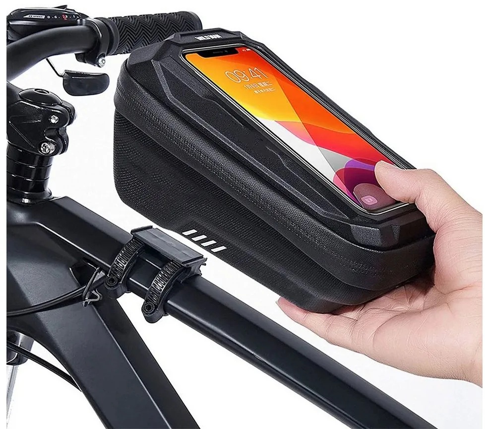 SOTOR Rahmentasche Fahrrad Rahmentasche,Fahrradtasche Lenkertasche Handy Oberrohrtasche (1-tlg., für Smartphone unter 6,7 Zoll), mit TPU Touchschirm und Regenfest Abdeckung, Fahrradtasche