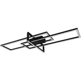 Trio Deckenlampe Esszimmerleuchte Deckenleuchte Wohnzimmerlampe Designleuchte, Metall messing schwarz, Switch Dimmer, LED 34W 3900Lm 3000K warmweiß, L