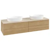 Villeroy & Boch V&B Waschtischunterschrank mit Frontstruktur, mit Beleuchtung Antao 160x50cm, WBP-farbe botticino, honey oak