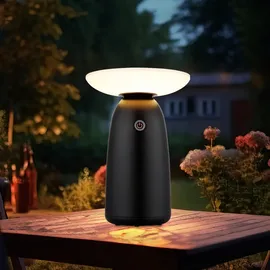 GLOBO 36625S Solarleuchte Aluminium schwarz matt, LED USB-C IP54 Touch-Dimmer 22,5 cm