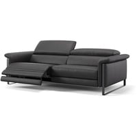 Sofanella 3-Sitzer Sofanella Dreisitzer Palma Echtleder Couch Relaxsofa in Schwarz schwarz