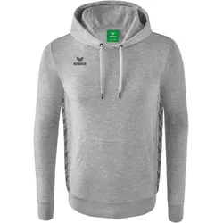 Erima Kapuzenpullover Essential Team Kapuzensweat (weiche Baumwolle, Rippbündchen) hellgrau/grau Herren