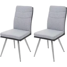 Mendler Einzelst�ck | 2er-Set Esszimmerstuhl HWC-G54, Küchenstuhl Stuhl, Textil/Kunstleder Edelstahl gebürstet grau