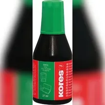 KORES Stempelfarbe ohne Öl, 27ml grün mit Verstreicher SF71318