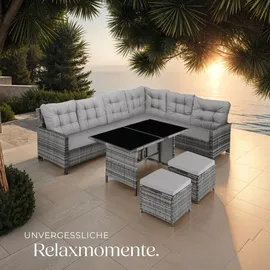 Tectake Barletta Rattan Lounge grau/hellgrau