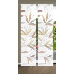 Schiebegardine HOME IN GREEN "RANDOW" Gr. 1, bunt, B:60cm H:245cm, Polyester, Gardinen, SET DIGITALDRUCK,BAMBUSOPTIK RECYCELT