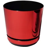 KORAD Blumentopf/Übertopf glänzendes Rot 16 cm - Pflanzkübel aus Hochwertiger Kunststoff - Dekorativer Topf für Pflanzen