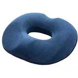 Surwin Donut Kissen Sitzkissen Orthopädisch, Sitzkissen Rund, Sitzkissen Bürostuhl, Hämorrhoiden Sitzkissen, Samt Sitzring Steißbein Entlastung für Rücken, Hüfte (One Size,Frauen blau)