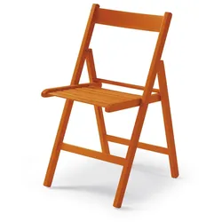 Yelloo - Stühle mod. LIBRO Farbe ORANGE Klappbar Platzsparend Klappbar Massivholz Buche