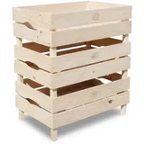 HABAU Obst- und Gemüsekiste, 3er-Set, Hellbraun