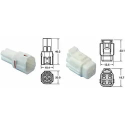 Bihr Steckersatz 4-Wege-Serie 090 SMTO-Typ Ursprung Ø,58mm2/1,25mm2 - 5 Komplett-Sets