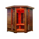 purehaven Infrarotkabine 150x150x80x95x80 cm aus kanadischem Tannenholz Bluetooth-Soundsystem Lichttherapie in 4 Farben digitale Steuerung