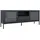 VCM Dalby TV-Lowboard 160 x 35 cm Schwarz Glas/Metall/Stahl