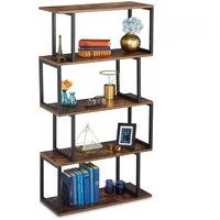 Relaxdays Bücherregal 73 x 30 x 136 cm Braun/Schwarz