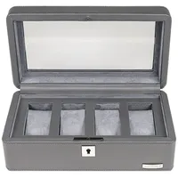 Windrose Uhrenkoffer Tempora für 4 Uhren 26,5 cm Grau
