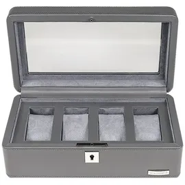 Windrose Uhrenkoffer Tempora für 4 Uhren 26,5 cm Grau