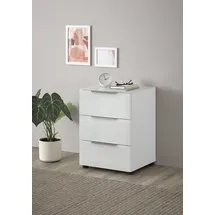 HBZ Nachtkommode Santorin Glas Weiß