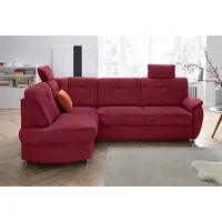 Ecksofa SIT & MORE "Sonoma L-Form" Sofas Gr. B/H/T: 246cm x 91cm x 176cm, Luxus-Microfaser ALTARA NUBUCK, Ottomane links, ohne Bettfunktion, rot (bordeaux) wahlweise mit Bettfunktion und Bettkasten