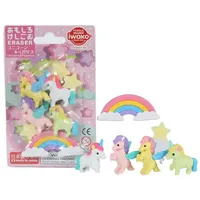 Iwako Einhorn & Pegasus – Motiv-Radiergummi, Blisterkarte