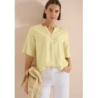 Klassische Bluse CECIL, Damen, Gr. XL (44), light buttermilk gelb, Stoff, 100% Viskose, unifarben, klassisch normal, V-Ausschnitt, Bündchen, Blusen Bluse, mit femininem V-Ausschnitt