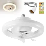 Deckenventilator Mit Beleuchtung,Deckenleuchte Mit Ventilator Mit Fernbedienung,Deckenventilator Mit Lampe,Ventilator Deckenleuchte Für Wohnzimmer,Schlaf,Esszimmer,3 Geschwindigkeiten,360 Grad
