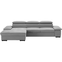 sit&more Ecksofa »Alcudia L-Form«, wahlweise mit Bettfunktion, grau