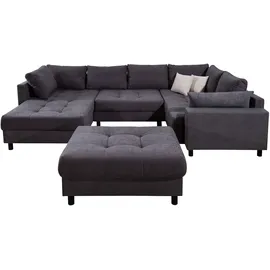 Collection AB Wohnlandschaft Polyester U-Form 2-Sitzer Grau