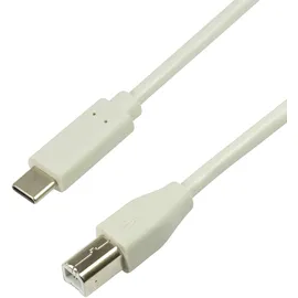 Logilink USB 2.0 Anschlusskabel, USB (Typ C) zu USB (Typ B) grau,