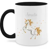 Tasse Tassen 325ml - Einhorn Unicorn - 325 ml - Schwarz - personalisierte name personalisierter und einhörner einhörnern unicorns tasse+personalisiert personalisierung wunschname personalisiertes