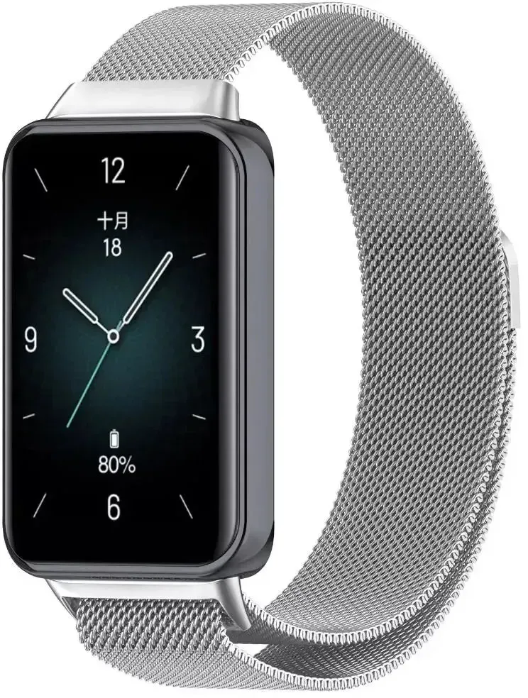 Strap-it Honor Band 10 Armband Milanese für Honor Band 10 - Silber - Magnetischer Verschluss