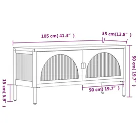 vidaXL TV-Schrank Schwarz 105x35x50 cm Glas und Stahl