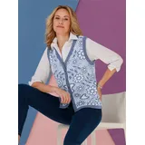 Classic Basics Sieh an! Strickweste in ecru-taubenblau-gemustert | Gr.: 38