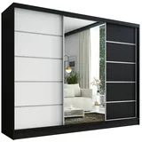 A&J MöbelLand Schiebetürenschrank AURELIA 1 200 x 215 x 59,5 cm Schwarz/Gold