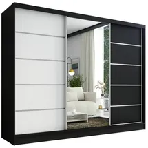 A&J MöbelLand Schiebetürenschrank AURELIA 1 200 x 215 x 59,5 cm Schwarz/Gold