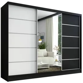 A&J MöbelLand Schiebetürenschrank AURELIA 1 200 x 215 x 59,5 cm Schwarz/Gold
