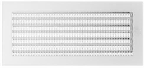 Lüftungsgitter Luftgitter mit Lamellen und Gaze 17x49 cm, weiß