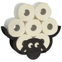 DanDiBo Ambiente DanDiBo Toilettenpapierhalter Schaf Wand Schwarz Holz Toilettenrollenhalter WC Rollenhalter Ersatzrollenhalter Klopapierhalter