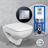 Geberit Renova Plan Wand-WC & Tellkamp WC-Sitz mit neeos Vorwandelement,, 202150000+16791CR#SET,