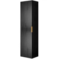 Rodan Hängeschrank, Schwarz Holzwerkstoff, 35x136x27 cm, Badezimmer, Badezimmerschränke, Hängeschränke