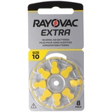 Rayovac HA10 PR70 Hörgeräte Batterien Extra Advanced 8er Sparpack 6 + 2 Gratis 5000252100966, Lieferung besteht aus 8 Stück Batterien