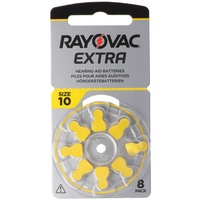 Rayovac HA10 PR70 Hörgeräte Batterien Extra Advanced 8er Sparpack 6 + 2 Gratis 5000252100966, Lieferung besteht aus 8 Stück Batterien