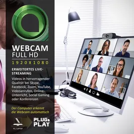 Aplic Full HD Webcam, 1080p, Mikrofon, Licht, 5P Linse