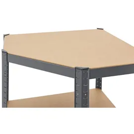 Juskys Eckregal Metall 160 x 75 x 40-75 cm Grau