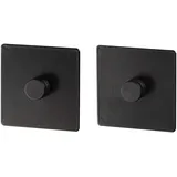 Wenko Turbo-Loc eckig schwarz, Klebepads, Befestigen ohne bohren, 2er-Set