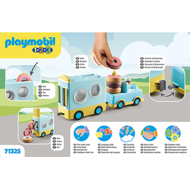 Playmobil 1.2.3 Verrückter Donut Truck mit Stapel- und Sortierfunktion 71325