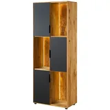 MASSIVMOEBEL24.DE Standregal 76 x 43 x 203 cm Beige