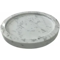 Casa Padrino Luxus Marmor Serviertablett Weiß Ø 24,5 cm - Gastronomie Accessoires