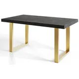 alpi möbel LOFT-U 140-240 x 77 x 80 cm dunkelgrau/gold