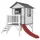 Axi Spielhaus Lodge XL Grau mit Rutsche Rot